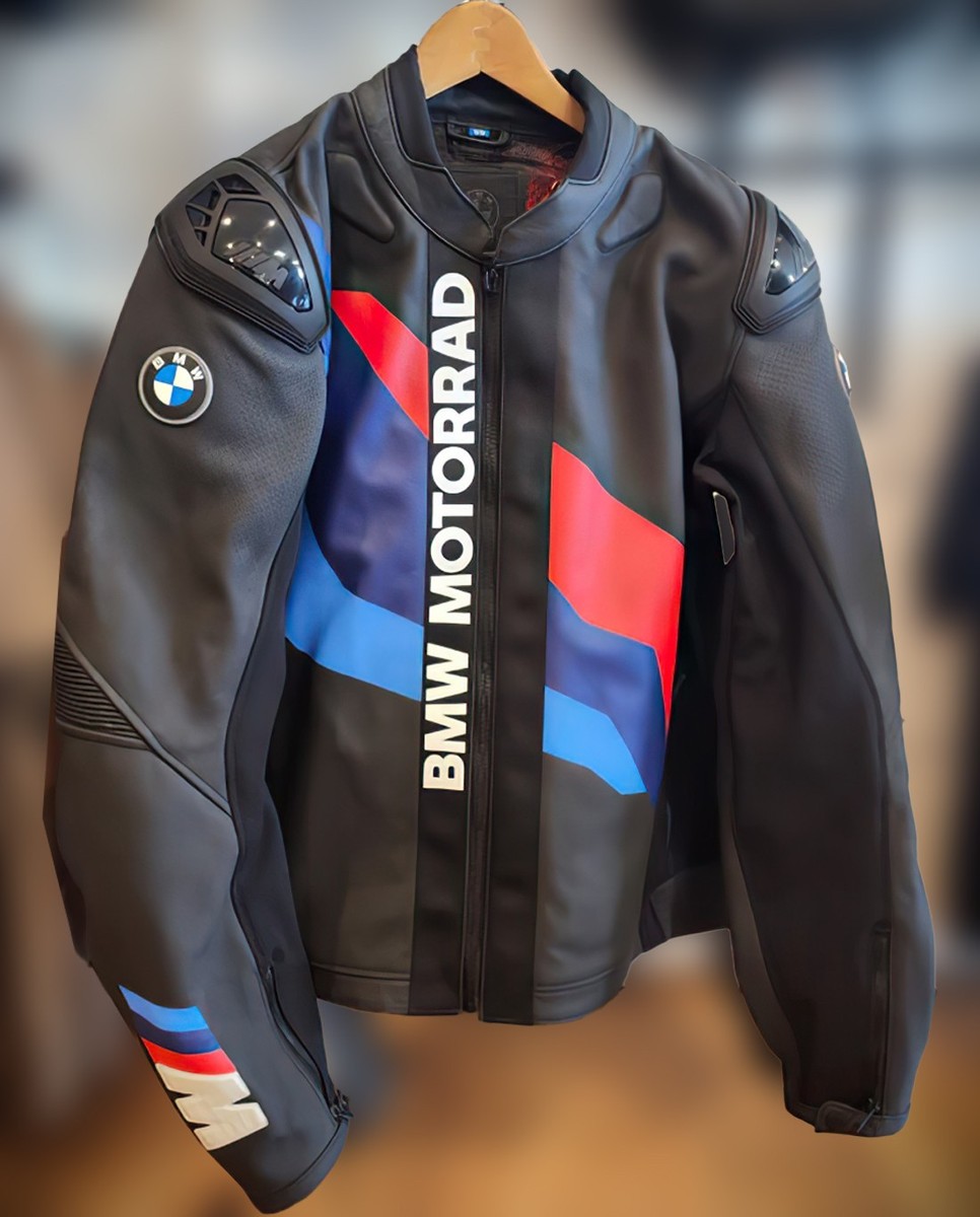 Men's White Leather Motorcycle Jacket CE Armor | BMW Style