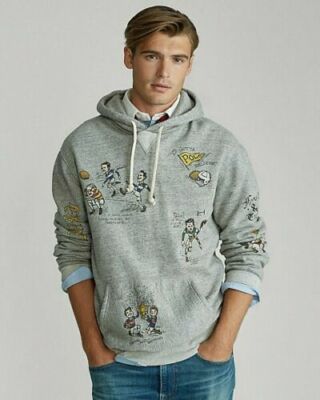 Polo Ralph Lauren Gray Cartoon Rugby St Andrew Sweatshirt Hoodie
