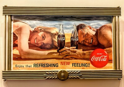 RARE 1960 Coca-Cola Double-Sided Cardboard Litho Sign & Kay