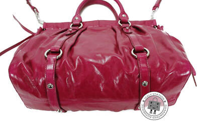 NEW Miu Miu RT0383 X72 Vitello Lux Bauletto Aperto Fuxia / F0029