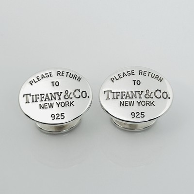 Please Return to Tiffany Oval Cufflinks in Silver with Hallmarks