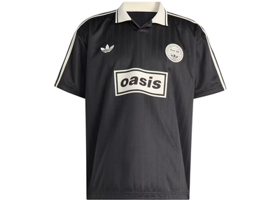 adidas x Oasis Tour Jacquard Jersey Logo Top Black Originals Retro