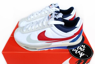 Nike x Sacai Zoom Cortez 4.0 White Red Blue UK 4 5 6 7 14 15 US