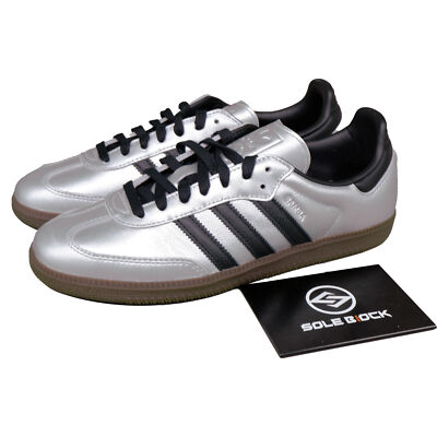 adidas SAMBA OG Silver Metallic Black Gum Women's JI4218 | eBay