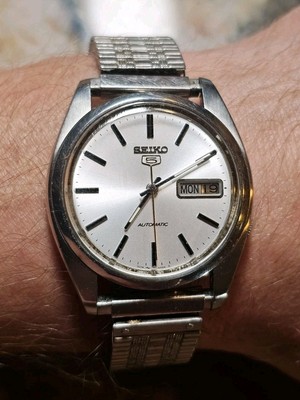 Vintage Seiko 5 7009 Silver Automatic Men's Watch 7009-821A Day