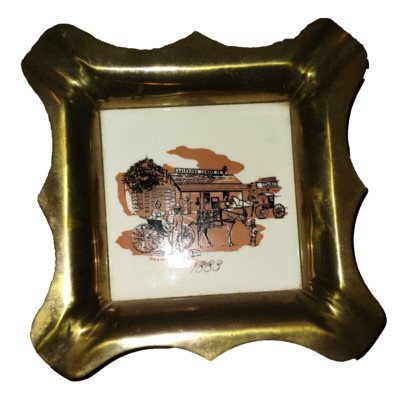 Rare Vintage 1883 Calcasieu Lumber Co Brass Tile Ashtray | eBay