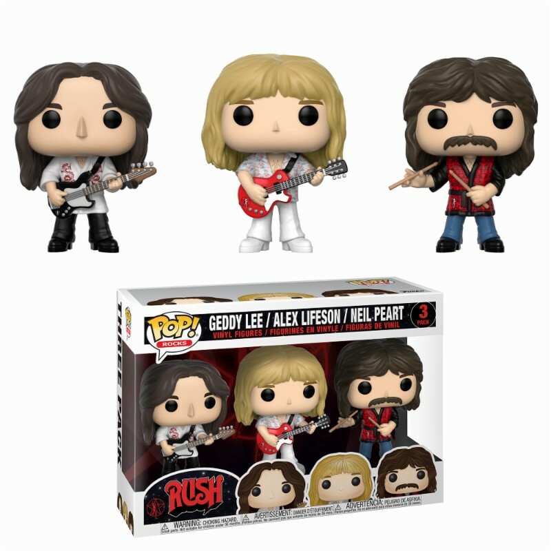 Rush Band Geddy Lee Alex Lifeson Neil Peart POP! Rocks 3-Pack