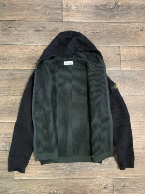 stone island reversible Zip hoodie 6715578d1 wool men black y2k