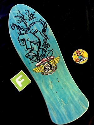 RARE SIGNED Steve Saiz Totem Pole Teal Powell Peralta Skateboard