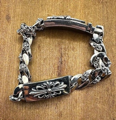 Chrome Hearts Dagger Dual I.D. Silver Unisex Bracelet Rockstar