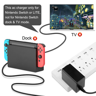 AC Adapter Charger for Nintendo Switch/Lite Wall & Travel Power