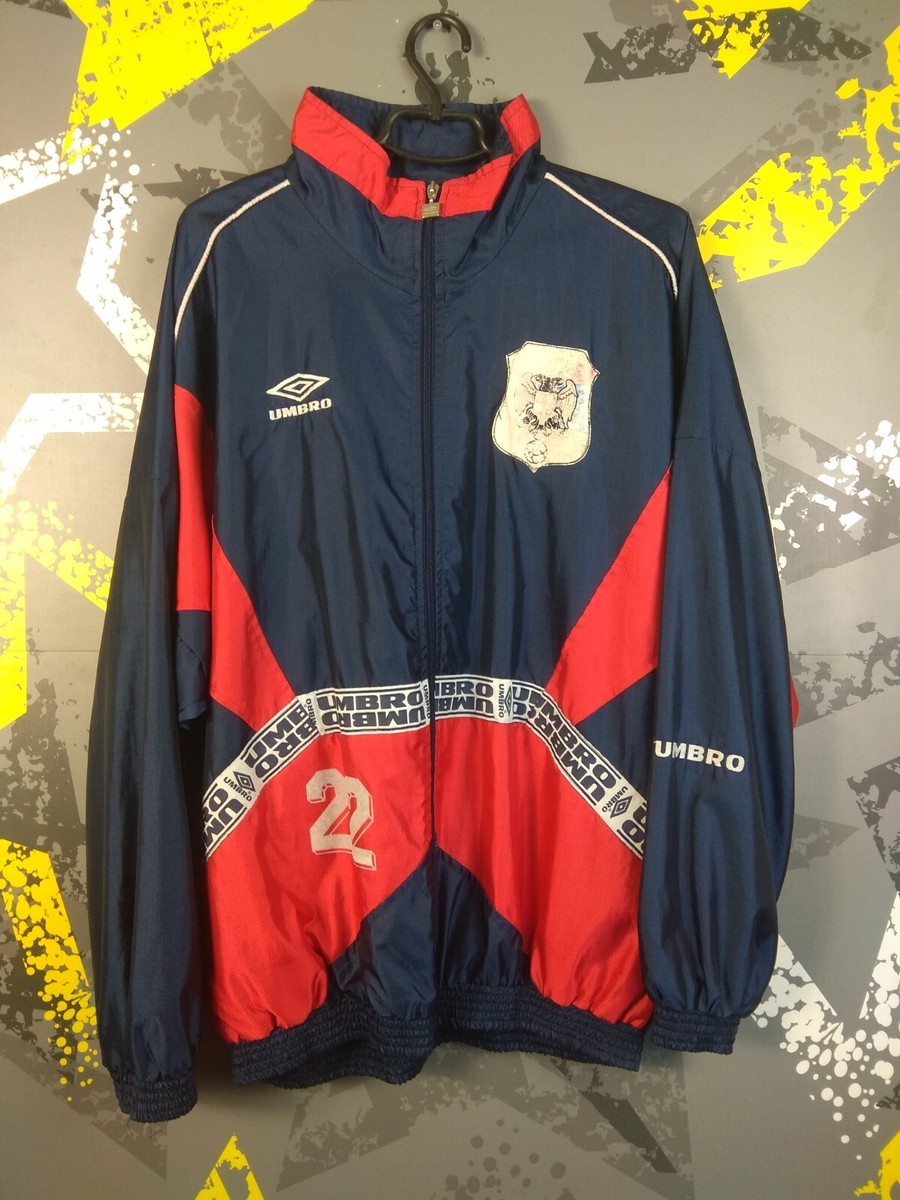 Serbia FK SRBIJA Vintage Training Football Jacket 90s Umbro Mens