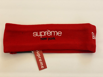 Supreme New Era New York Red Headband Brand New | eBay