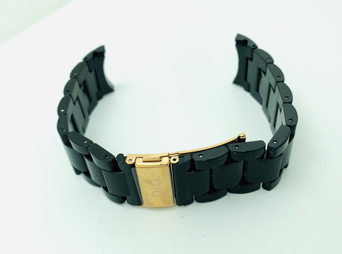 D&G Dolce & Gabbana Watch Strap, DW0627 , Black Hard Plastic Links