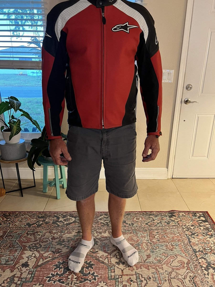 Alpinestars leather motorcycle jacket. Size 46 Red/black Excellent