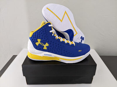 Under Armour Curry 1 Mid Blue Yellow Dub Nation Warriors 3026047
