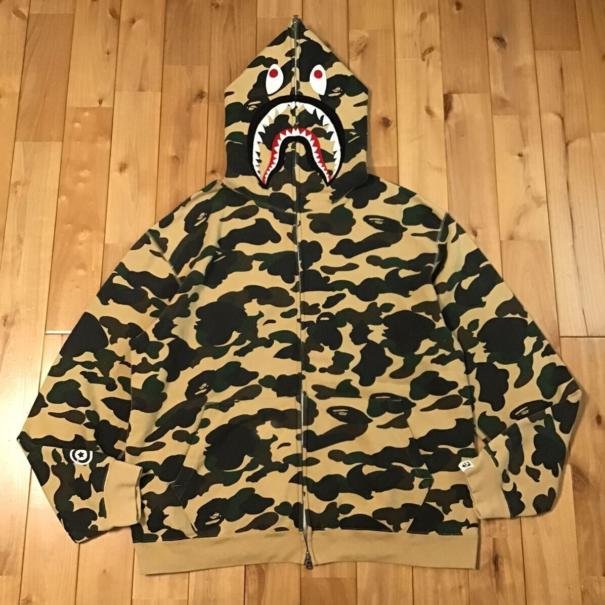 2006 BAPE 1st camo Shark full zip hoodie a bathing ape NIGO Size L