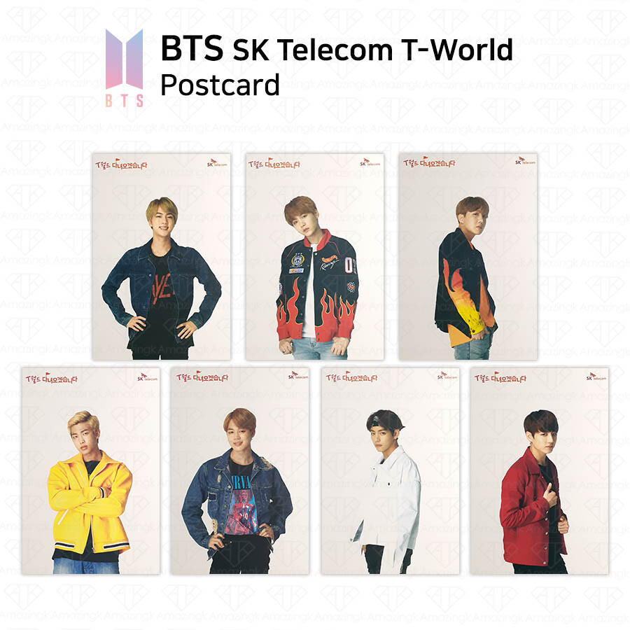BTS X SK Telecom TWorld Postcard Jungkook Jimin V Jhope Suga Jin