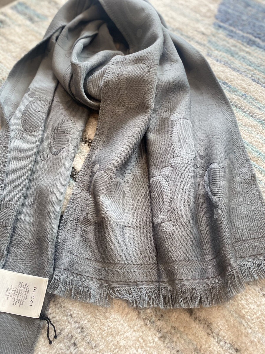 Gucci Logo Scarf Men Wool 195 x 45cm | eBay