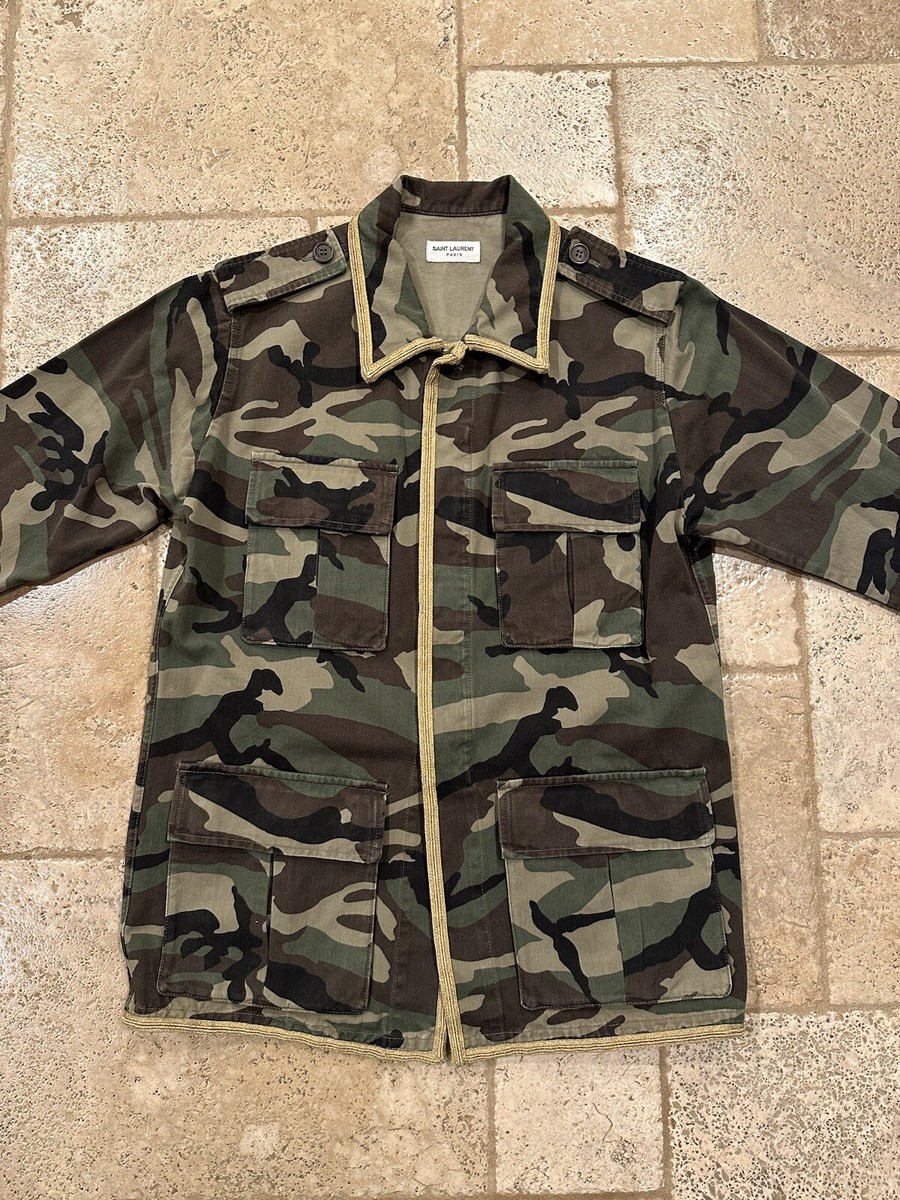 Saint Laurent x Hedi Gold Trimmed M65 Military Camo Jacket | eBay