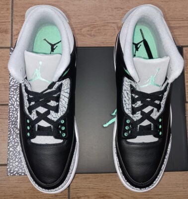 Air Jordan 3 Retro Black/Green Glow-Wolf Grey CT8532-031 Men's
