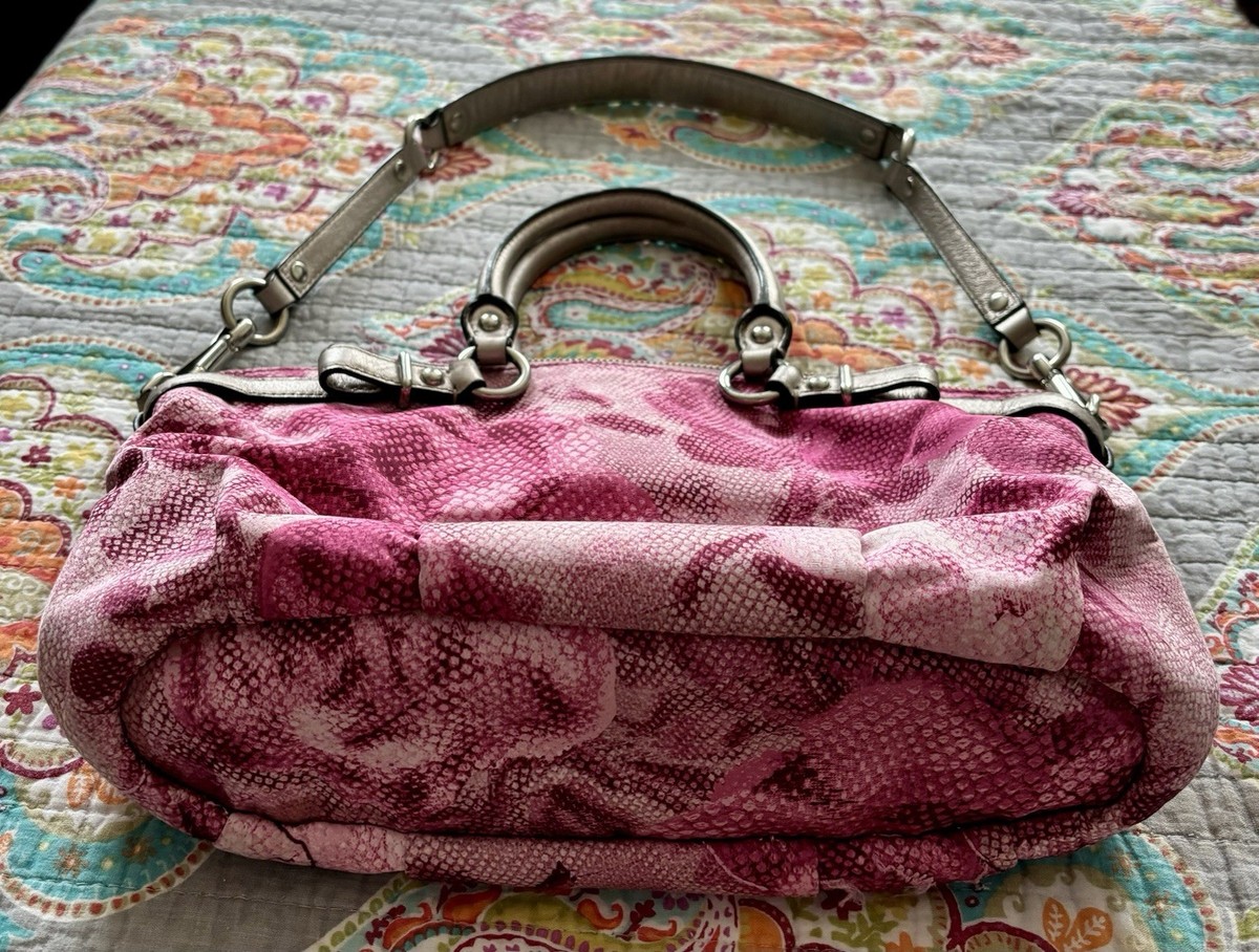 COACH Y2K MADISON MAGGIE Sophia Pink Floral Rose Canvas Hobo