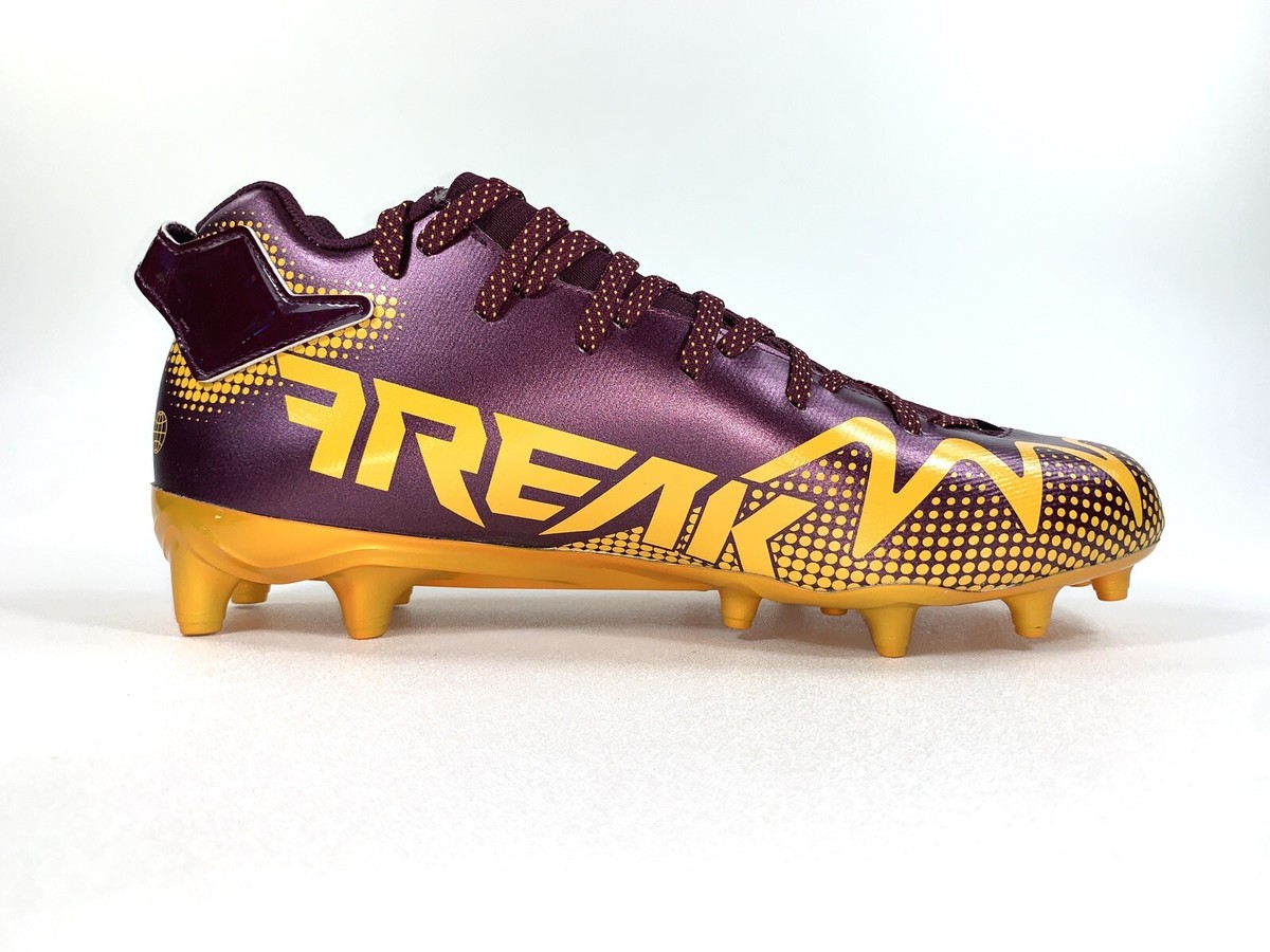 adidas Freak 22 Maroon Gold Washington Football Cleats HP8771 Men