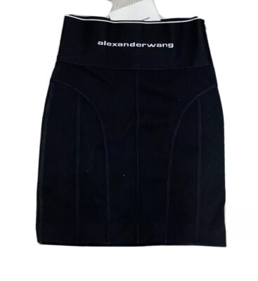 NWT Alexander Wang Logo Elastic Skirt size Small | eBay