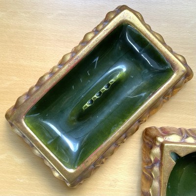 Ashtray Vintage Anthony Freeman McFarlin Set of 2 Gold California