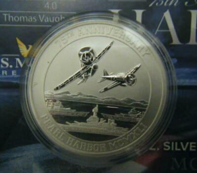 2016 Tuvalu $1 75th. Anniversary Pearl Harbor Silver Bullion Coin