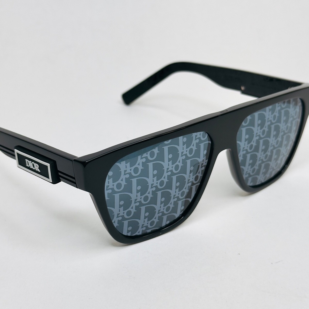 CHRISTIAN DIOR Black Blue Mirror Oblique Print B23 S3I Sunglass