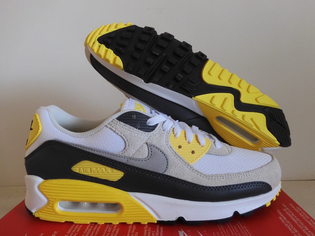 Nike Air Max 90 White-Dark Smoke Grey-Lightning Sz 10.5 [DM0029