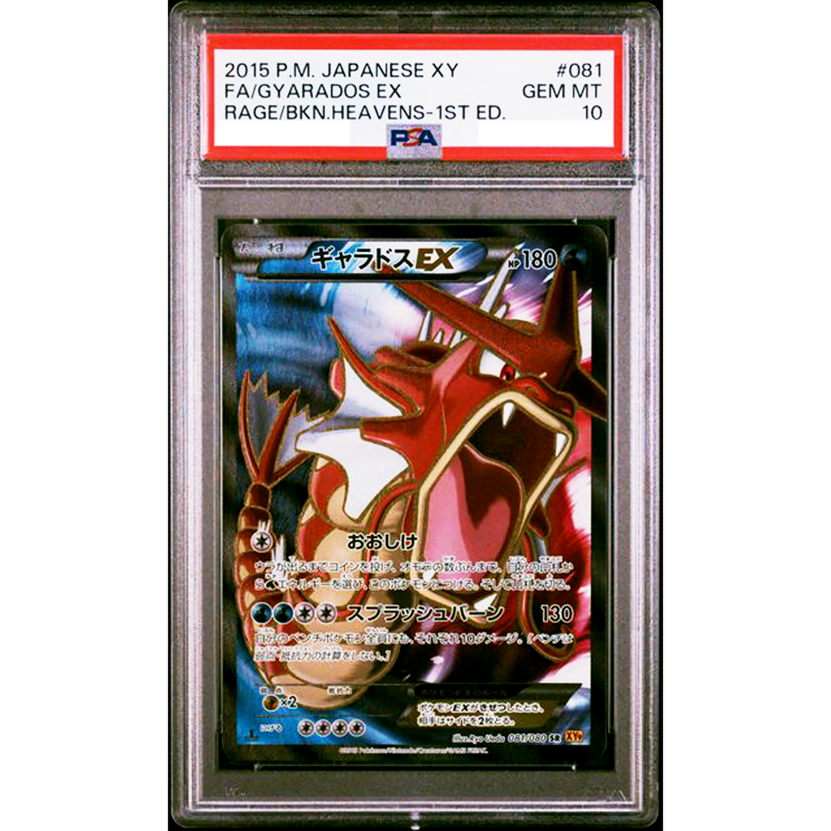 PSA 10 Gyarados EX 081/080 XY9 Rage of the Broken Heavens Pokemon
