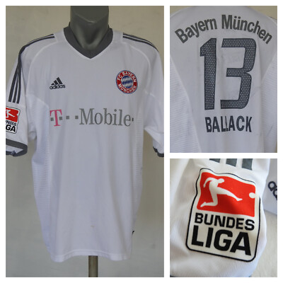 Bayern Munchen 2002 - 2003 Away Jersey #13 Ballack Adidas White