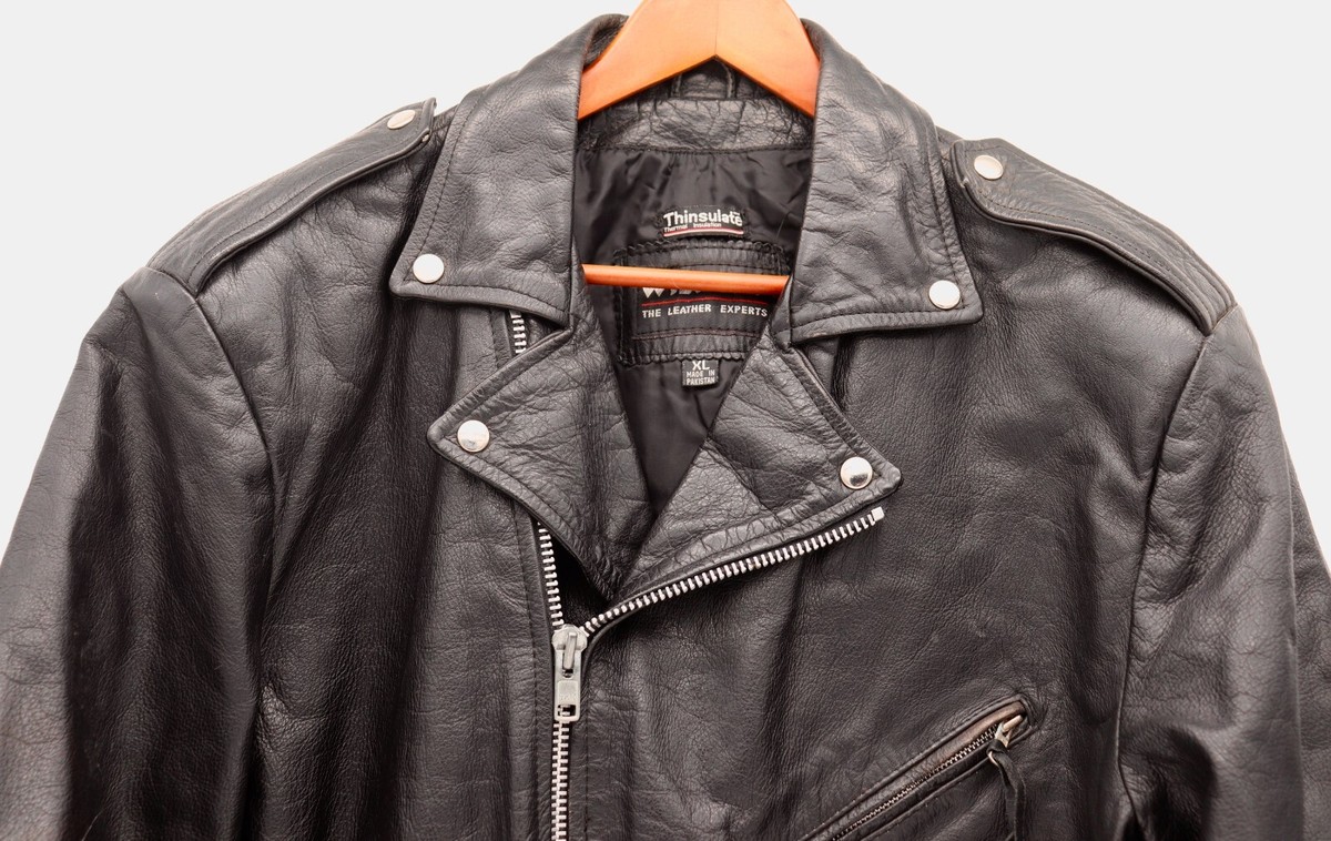 Vintage Wilsons Thinsulate Mens Leather Motorcycle Biker Jacket Sz
