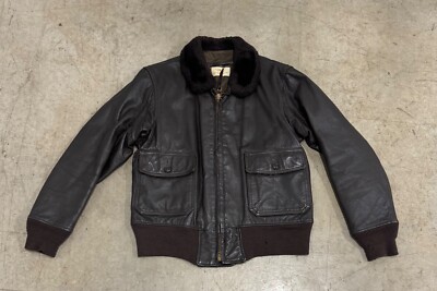 Vintage 70s USN G1 Flight Leather Bomber Jacket Size 42 Vietnam