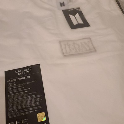 BTS SUGA Agust D Tour D-DAY Oversized T-Shirt size XL White | eBay