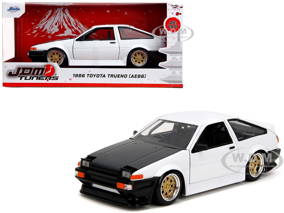 1986 TOYOTA TRUENO (AE86) RHD WHITE 1/24 DIECAST MODEL CAR BY JADA