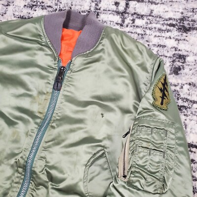 Vtg 80s MA-1 Flight Jacket Flyers Man Intermediate S OG Reversible