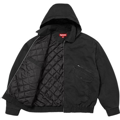 Supreme Hooded Utility Jacket Black Dark Green Pink Denim 4colors