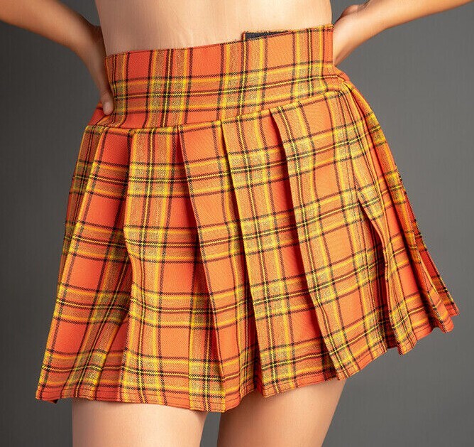 REGULAR MINI Skirt Plaid Pleated (Orange) | eBay
