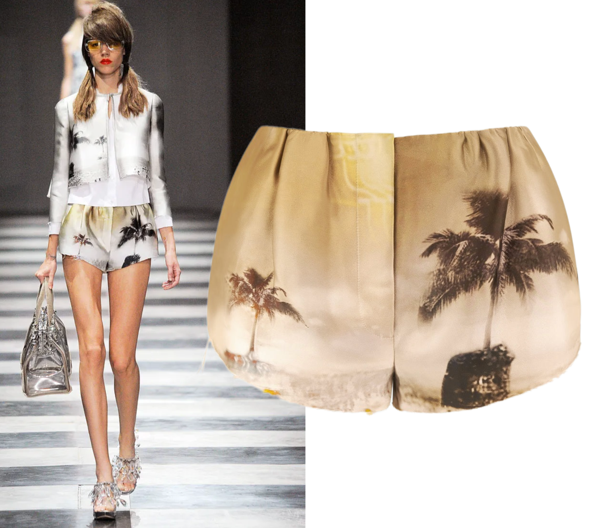 Vintage Archive Prada Spring 2010 Palm Tree Print Hot Pants Shorts