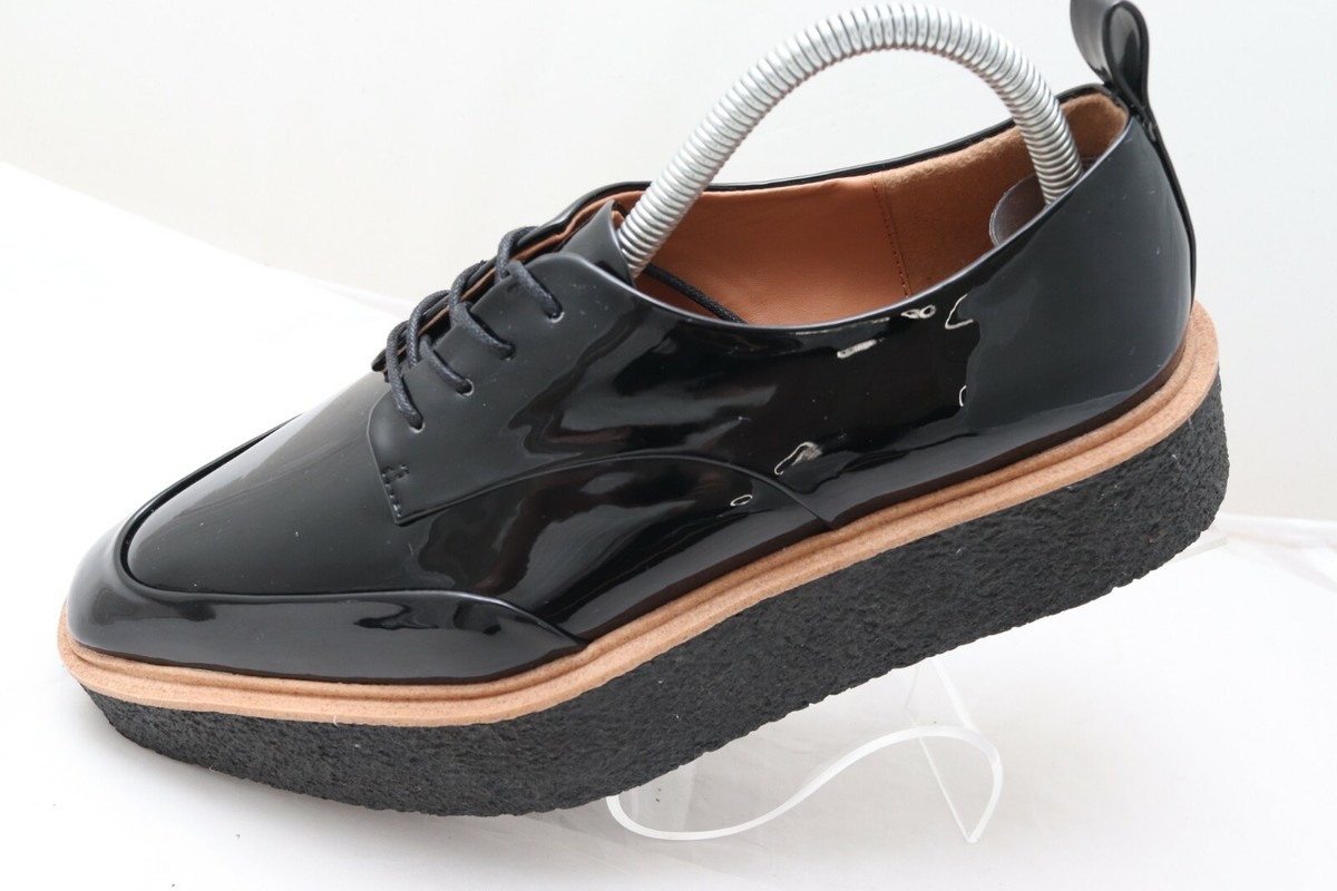 Zara Trafaluc Creeper Platform Oxford Shoe Women US 8 EU 39 Black