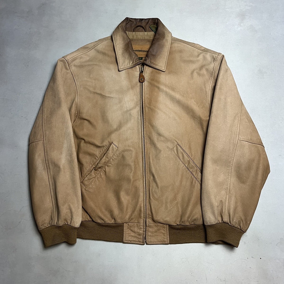 Vintage Timberland Weather gear Leather Bomber Jacket Large | eBay