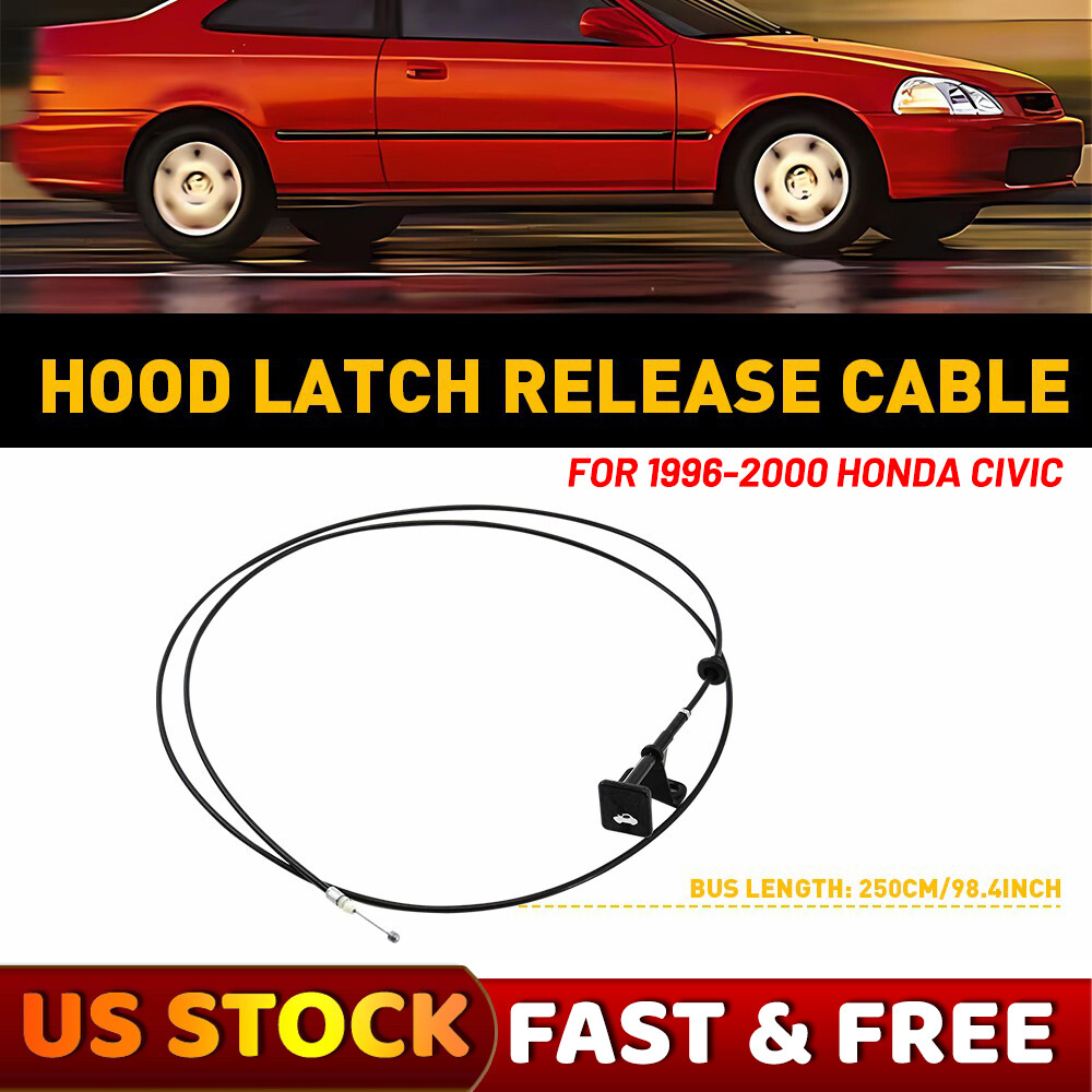 NEW Hood Latch Release Cable with Pull Handle for 1996-2000 Honda