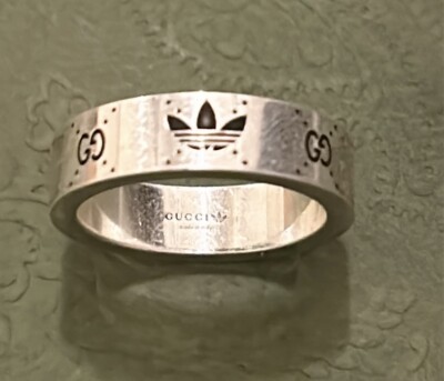 Gucci x Adidas Engraved Interlocking G Ring Ag 925 | eBay