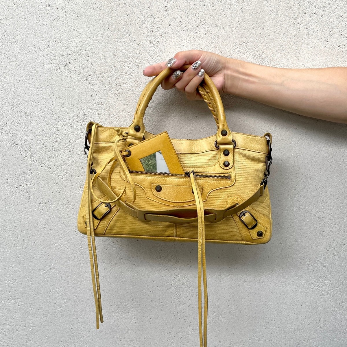 RAREAuth Balenciaga Punching Leather Le City First 2Way Hand Bag