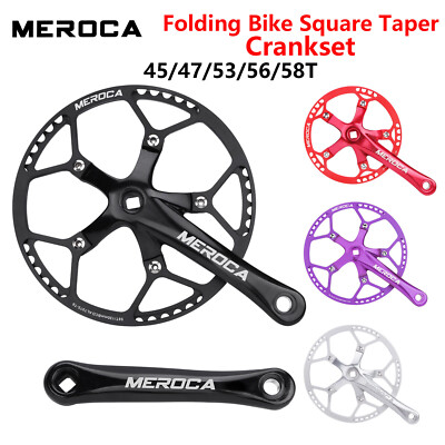 MEROCA Square Taper Crankset 130BCD Crank MTB Folding Bike Bicycle