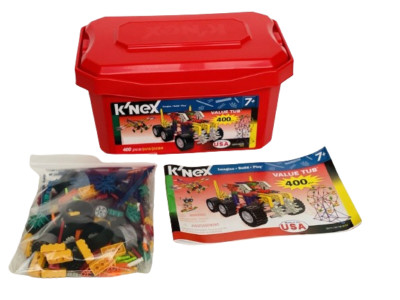 K'Nex Value Tub 400 Pcs Set 12077 / 12077B Red Tub Imagine-Build