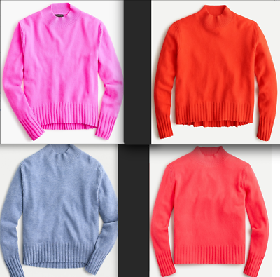 J.Crew Cashmere mockneck sweater-AD349-neon berry/NEON PRIMROSE